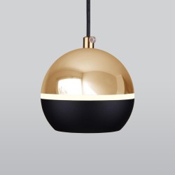 Подвесной светодиодный светильник Elektrostandard DLS023 9W 4200K черный/золото a047804