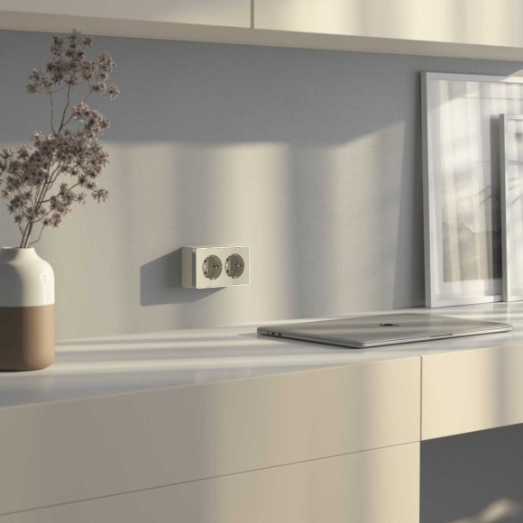 Розетка двойная с заземлением Werkel Gallant слоновая кость W5072103 4690389164668