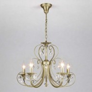 Подвесная люстра Eurosvet Alda 3305/5 латунь/прозрачный хрусталь Strotskis a072114