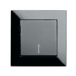 Выключатель 1-клавишный c индикатором Stekker GLS10-7001-05, 250В, 10А Катрин, черный 39503 Выключатель 1-клавишный c индикатором Stekker GLS10-7001-05, 250В, 10А Катрин, черный 39503