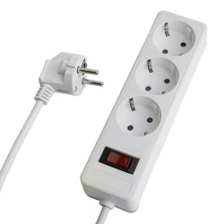 Сетевой фильтр 3-местный с/з Stekker HM20-31-05 3x1мм2, 5 м, серия Optima, белый 50088