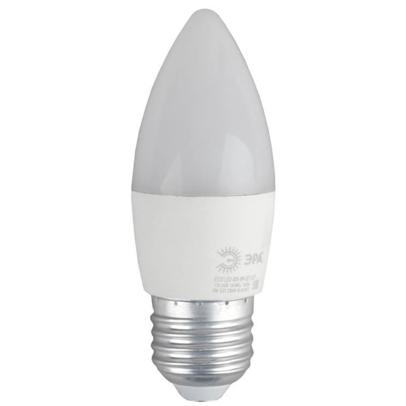 Лампа светодиодная ЭРА E27 8W 2700K матовая ECO LED B35-8W-827-E27 Б0030020 Лампа светодиодная ЭРА E27 8W 2700K матовая ECO LED B35-8W-827-E27 Б0030020