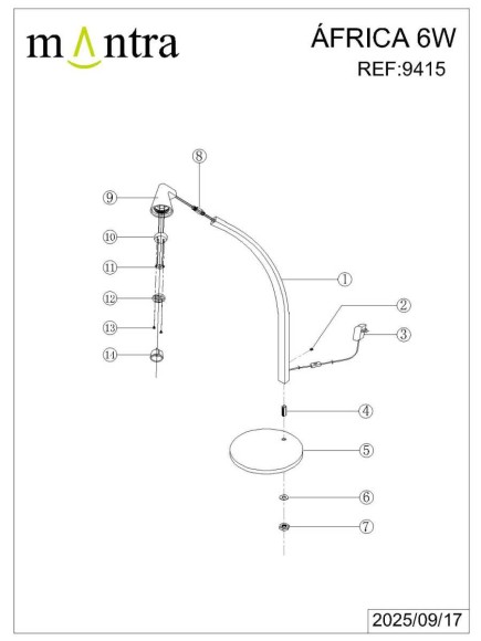 Настольная лампа Mantra Africa 9415 Настольная лампа Mantra Africa 9415