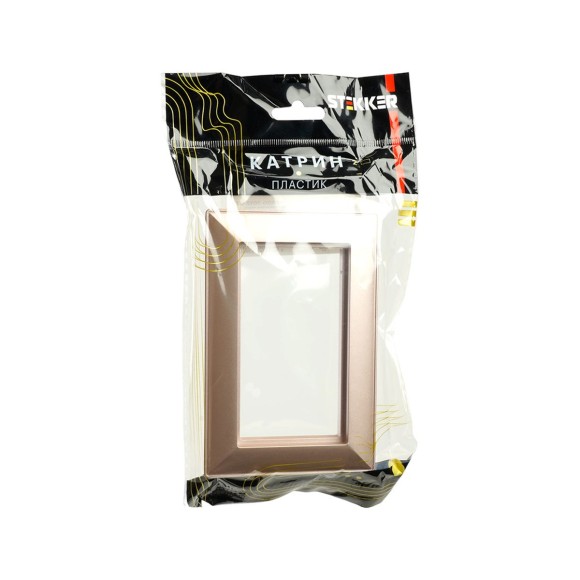 Рамка 2-местная (без перемычки), пластик, Stekker, PFR00-7012-02 Катрин, шампань 50049 Рамка 2-местная (без перемычки), пластик, Stekker, PFR00-7012-02 Катрин, шампань 50049