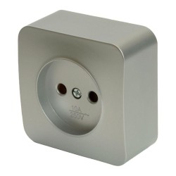 Розетка 2P Stekker София серебро MST10-11-03 49325