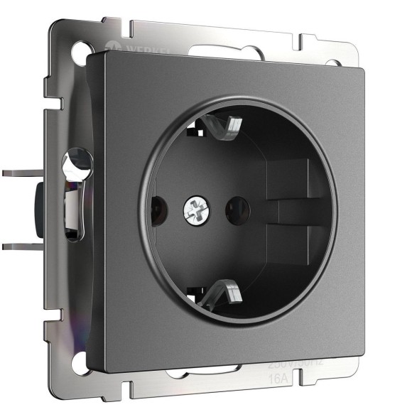 Розетка с заземлением Werkel графит W1171064 4690389194405 Розетка с заземлением Werkel графит W1171064 4690389194405