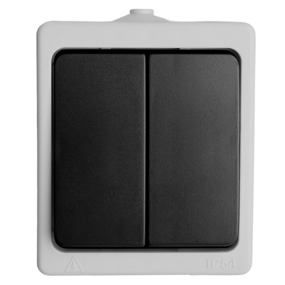 Выключатель двухклавишный Stekker Велена серый-графит PSW10-121-54 32753 Выключатель двухклавишный Stekker Велена серый-графит PSW10-121-54 32753