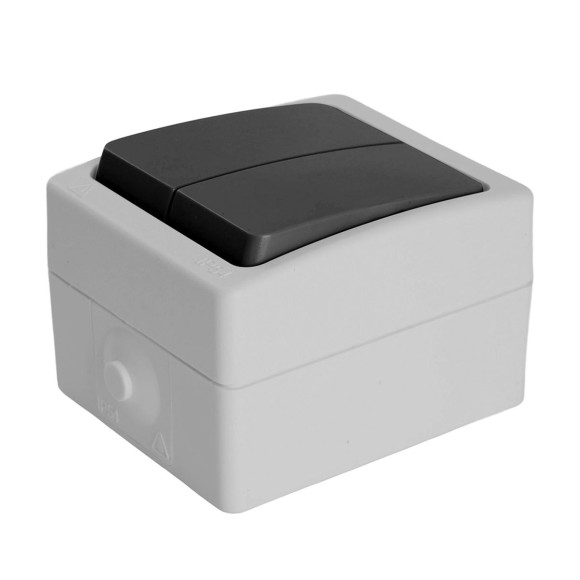 Выключатель двухклавишный Stekker Велена серый-графит PSW10-121-54 32753 Выключатель двухклавишный Stekker Велена серый-графит PSW10-121-54 32753