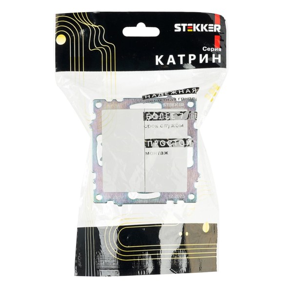Выключатель двухклавишный Stekker Катрин белый GLS10-7104-01 39300