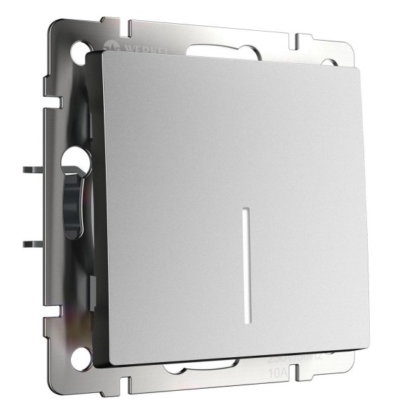 Выключатель Werkel одноклавишный проходной с подсветкой серебро W1112165 4690389195525 Выключатель Werkel одноклавишный проходной с подсветкой серебро W1112165 4690389195525