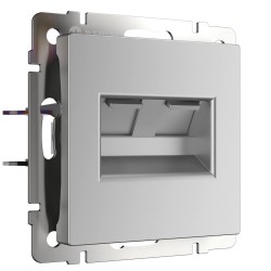 Розетка двойная Ethernet RJ-45 Werkel серебряный W1181106 4690389156489 Розетка двойная Ethernet RJ-45 Werkel серебряный W1181106 4690389156489