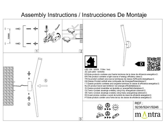 Настенный светильник Mantra Boomerang 9241 Настенный светильник Mantra Boomerang 9241