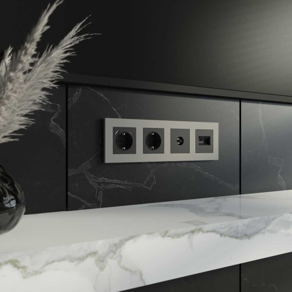 Рамка на 4 поста Werkel Slab дымчатый софт W0042917 a071628