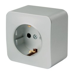 Розетка 2P+PE Stekker София серебро MST16-11-03 49326