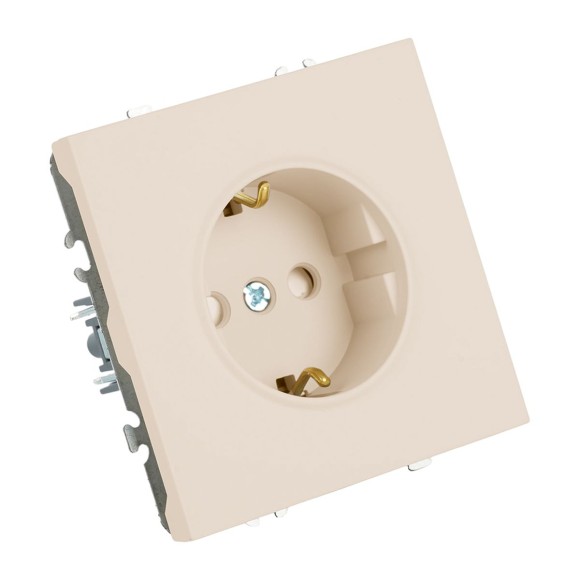 Розетка 1-местная с защитной шторкой с/з (механизм), Stekker, 250В, 16А Эмили, RST16-5110-08, кашемир, soft touch 49906