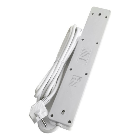 Сетевой фильтр 6-местный с/з Stekker HM20-61-02 3x1мм2, 1,8 м, серия Optima, белый 50095