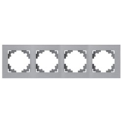 Рамка 4-местная, металл, STEKKER, MFR00-7004-03, серия Катрин, серебро 50023 Рамка 4-местная, металл, STEKKER, MFR00-7004-03, серия Катрин, серебро 50023