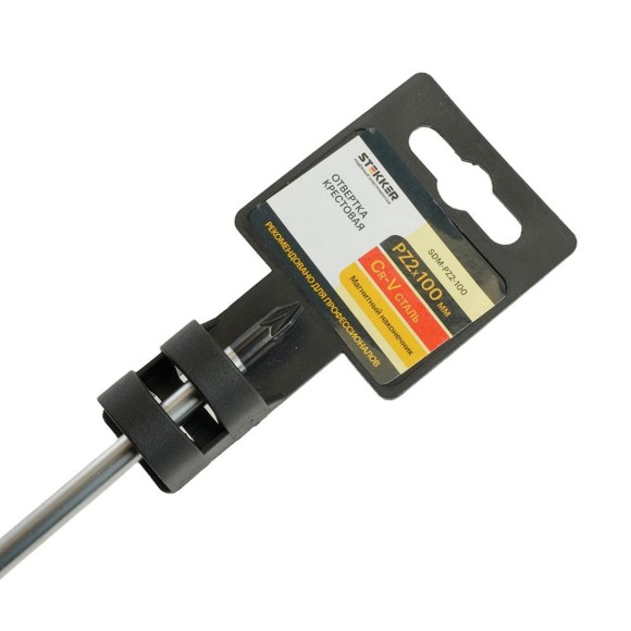 Отвертка крестовая Stekker Pz 2 х 100 мм, Cr-V, SDM-PZ2-100 49616