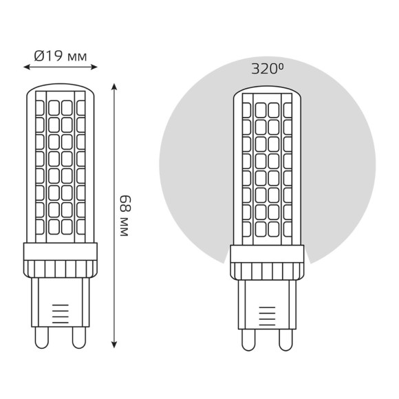 Лампа светодиодная Gauss G9 6,5W 4100К прозрачная 107309206 Лампа светодиодная Gauss G9 6,5W 4100К прозрачная 107309206