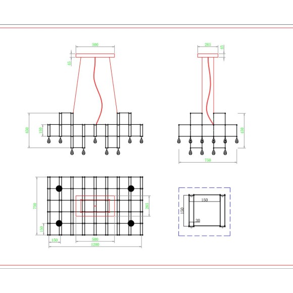Подвесная светодиодная люстра Kink Light Галанта 07887-A,02(21)