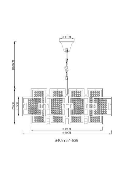 Подвесная люстра Arte Lamp Blake A4087SP-6SG Подвесная люстра Arte Lamp Blake A4087SP-6SG