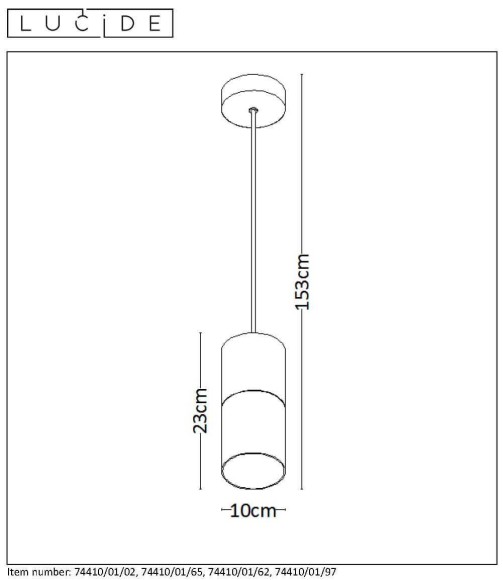 Подвесной светильник Lucide Zino 74410/01/65