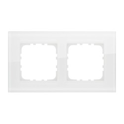 Рамка LK Studio 2-постовая, натуральное стекло (белый)LK80 844213-1