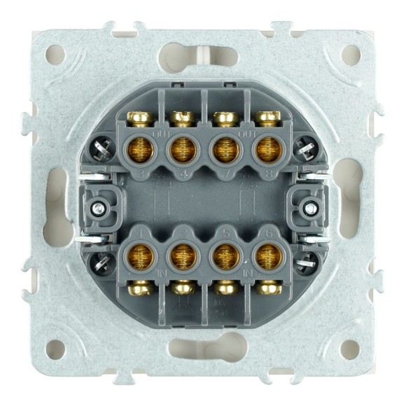 Переключатель перекрестный 2-клавишный (механизм), Stekker, 250В, 10А Эмили, RSW10-5111-08, кашемир, soft touch 50165