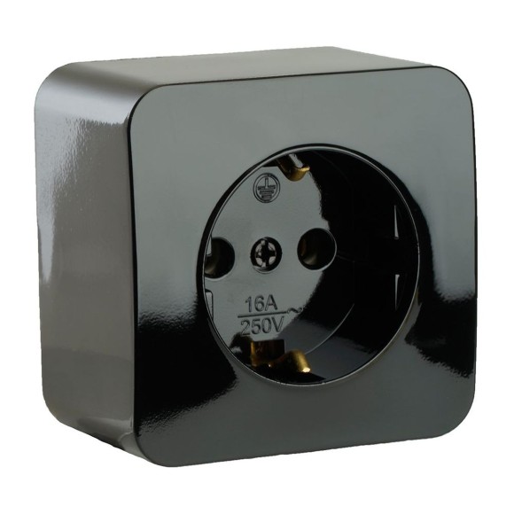 Розетка 2P+PE Stekker София черный MST16-11-02 49314 Розетка 2P+PE Stekker София черный MST16-11-02 49314