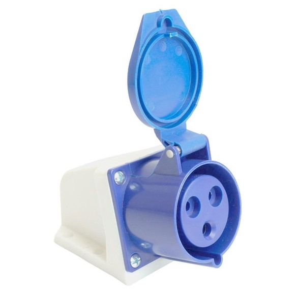Розетка 2P+PE Stekker с крышкой синий RST32-123-44 49433