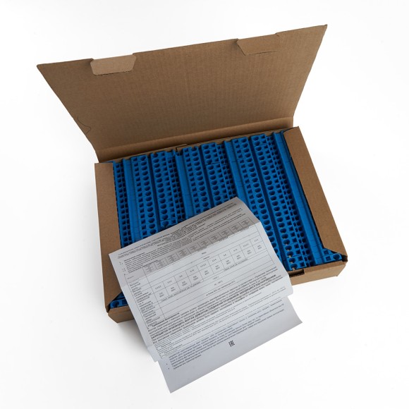 Зажим пружинный, 2-проводной проходной ЗНИ - 10,0 (JXB ST 10), синий STEKKER