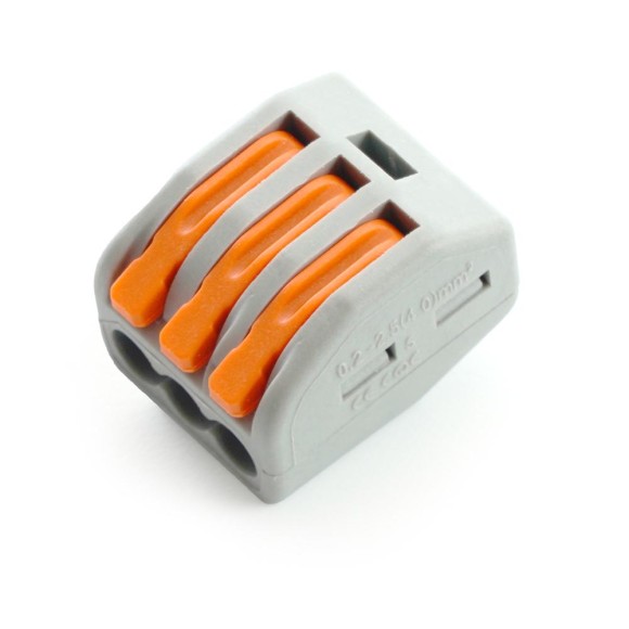 Клемма строительно-монтажная 3-проводная STEKKER, LD222-413