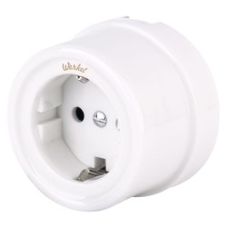 Розетка с заземлением Werkel Ретро белый W5671001 4690389166792