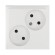 Розетка LK Studio двойная без з/к, со шторками (белый) LK60 863604-1