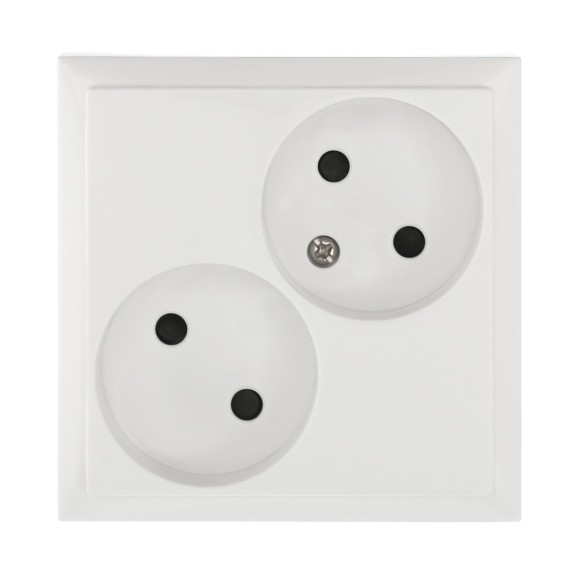 Розетка LK Studio двойная без з/к, со шторками (белый) LK60 863604-1
