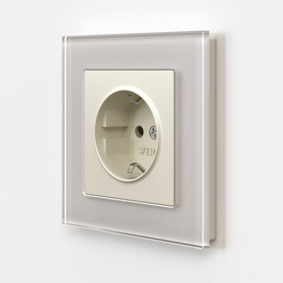 Розетка с заземлением и шторками Werkel айвори матовый W1171162 4690389184741