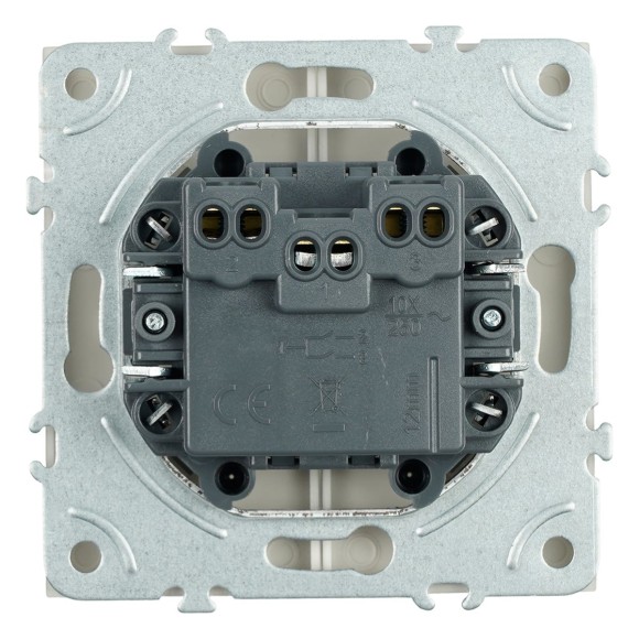 Выключатель 2-клавишный (механизм), Stekker, 250В, 10А Эмили, RSW10-5104-08, кашемир, soft touch 49892