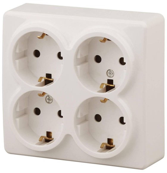Розетка ЭРА Эксперт 4х2P E со шторками Schuko 16A 250V 11-2211-02 Б0020710 Розетка ЭРА Эксперт 4х2P E со шторками Schuko 16A 250V 11-2211-02 Б0020710
