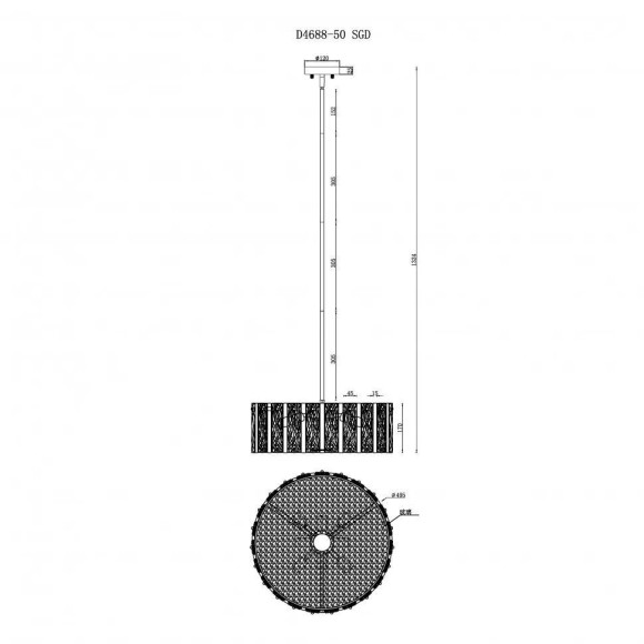 Подвесной светильник iLamp Panorama D4688-50 SGD