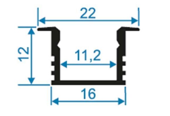 Профиль встраиваемый с рассеивателем серебро 1м. Apeyron 08-11 Профиль встраиваемый с рассеивателем серебро 1м. Apeyron 08-11