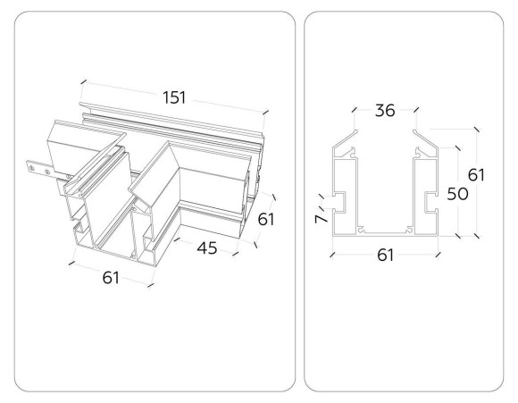 Коннектор T-образный встраиваемый Ambrella Light Track System Magnetic 220V GL1044 Коннектор T-образный встраиваемый Ambrella Light Track System Magnetic 220V GL1044