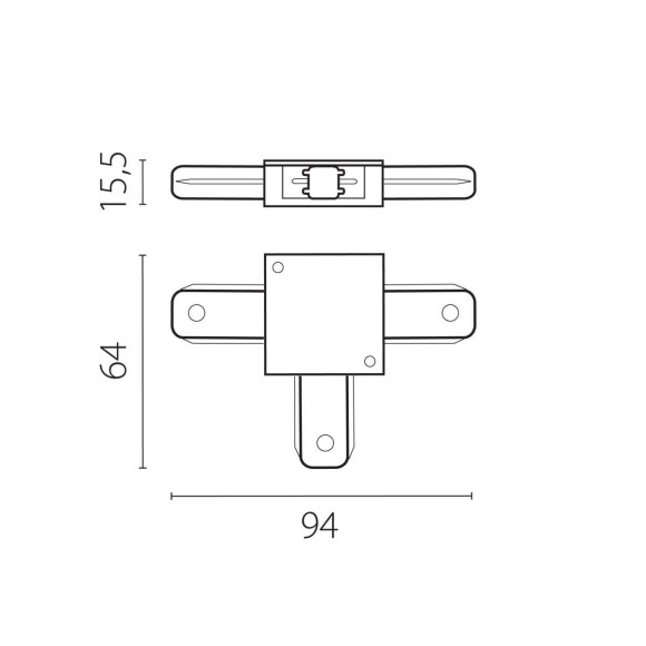 Соединитель трековый T-образный к 50202X-P, 50203X-P Barra Lightstar 502136-P Соединитель трековый T-образный к 50202X-P, 50203X-P Barra Lightstar 502136-P