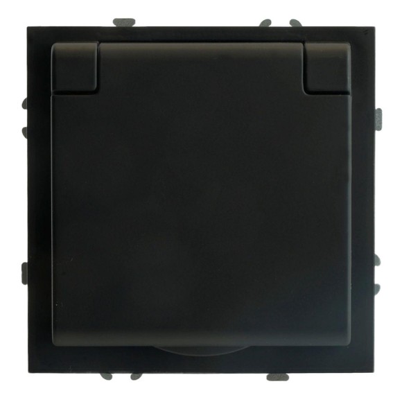 Розетка 1-местная с крышкой с защ. штор Stekker, б/з, 250В, 16А, серия Эмили, RST16-5113-05, черный уголь, soft touch 49852