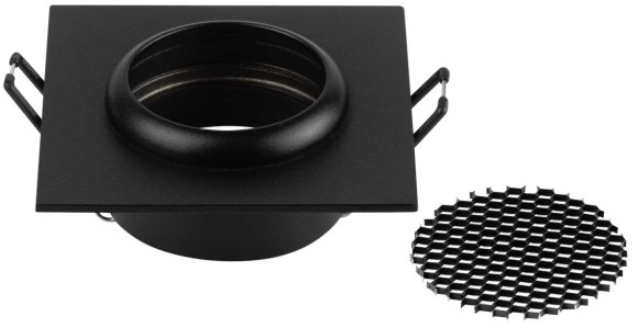 Светильник встраиваемый алюминиевый ЭРА KL110 BK под лампу MR16 GU5.3 черный матовый Б0061530