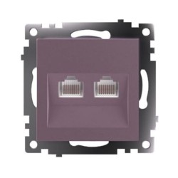 Розетка компьютерная 2-местная RJ-45 (механизм) Stekker GLS00-7109-04 Катрин, шоколад 50006