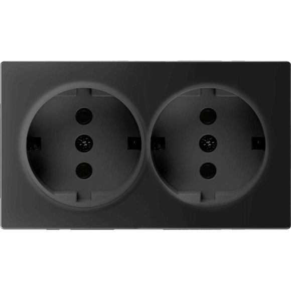 Розетка Werkel двойная с заземлением черный матовый W1172008 4690389156922 Розетка Werkel двойная с заземлением черный матовый W1172008 4690389156922