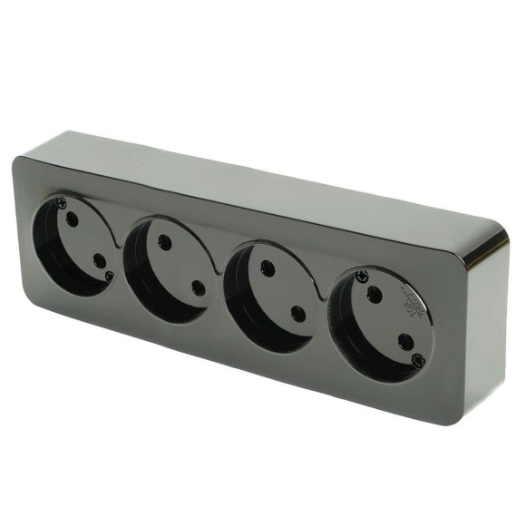 Розетка четырехместная 2P Stekker София черный матовый MST10-14-05 49504