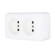 Розетка LK Studio двойная открытой установки без заземляющих контактов с защитными шторками (белый) 813604