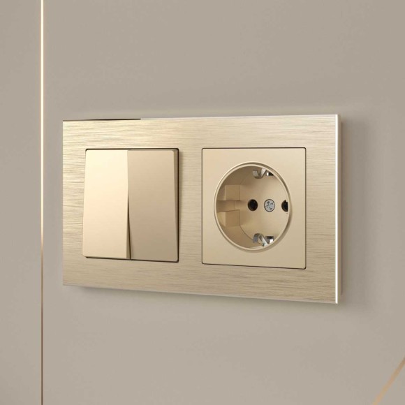 Рамка Werkel Aluminium на 2 поста шампань алюминий W0021711 4690389158148