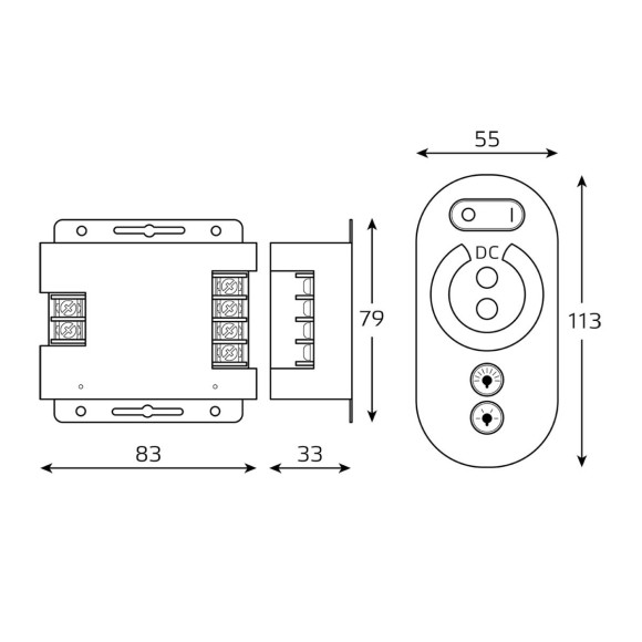 Диммер для светодиодной ленты Gauss LED 12V 216W BT601 Диммер для светодиодной ленты Gauss LED 12V 216W BT601